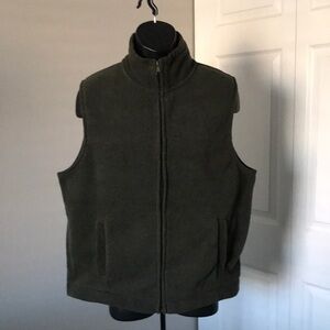 ST JOHNS BAY Mens Dark Green Fleece Vest | M